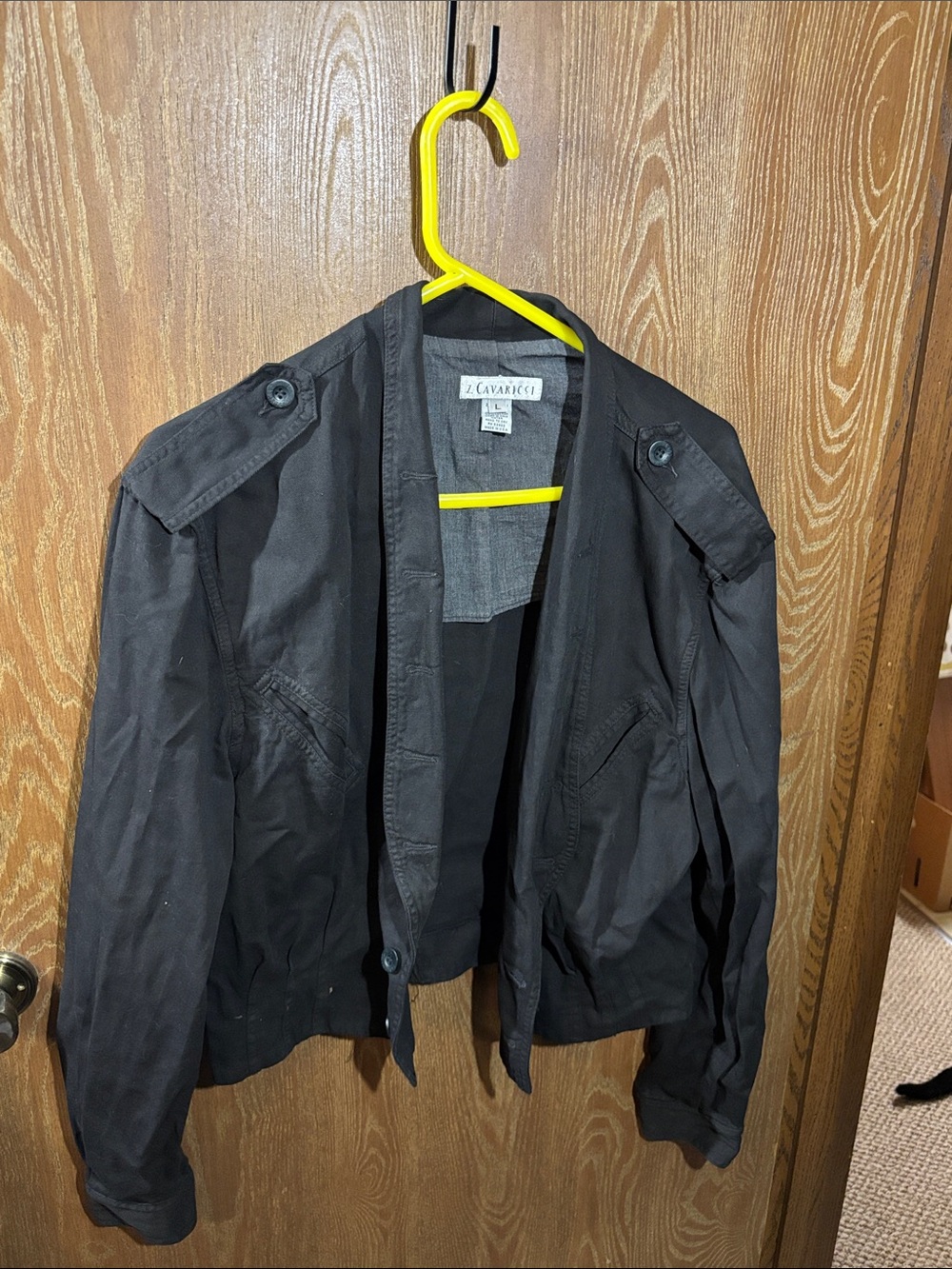 Z. Cavaricci Black Lightweight Shirt Jacket with Epaulets